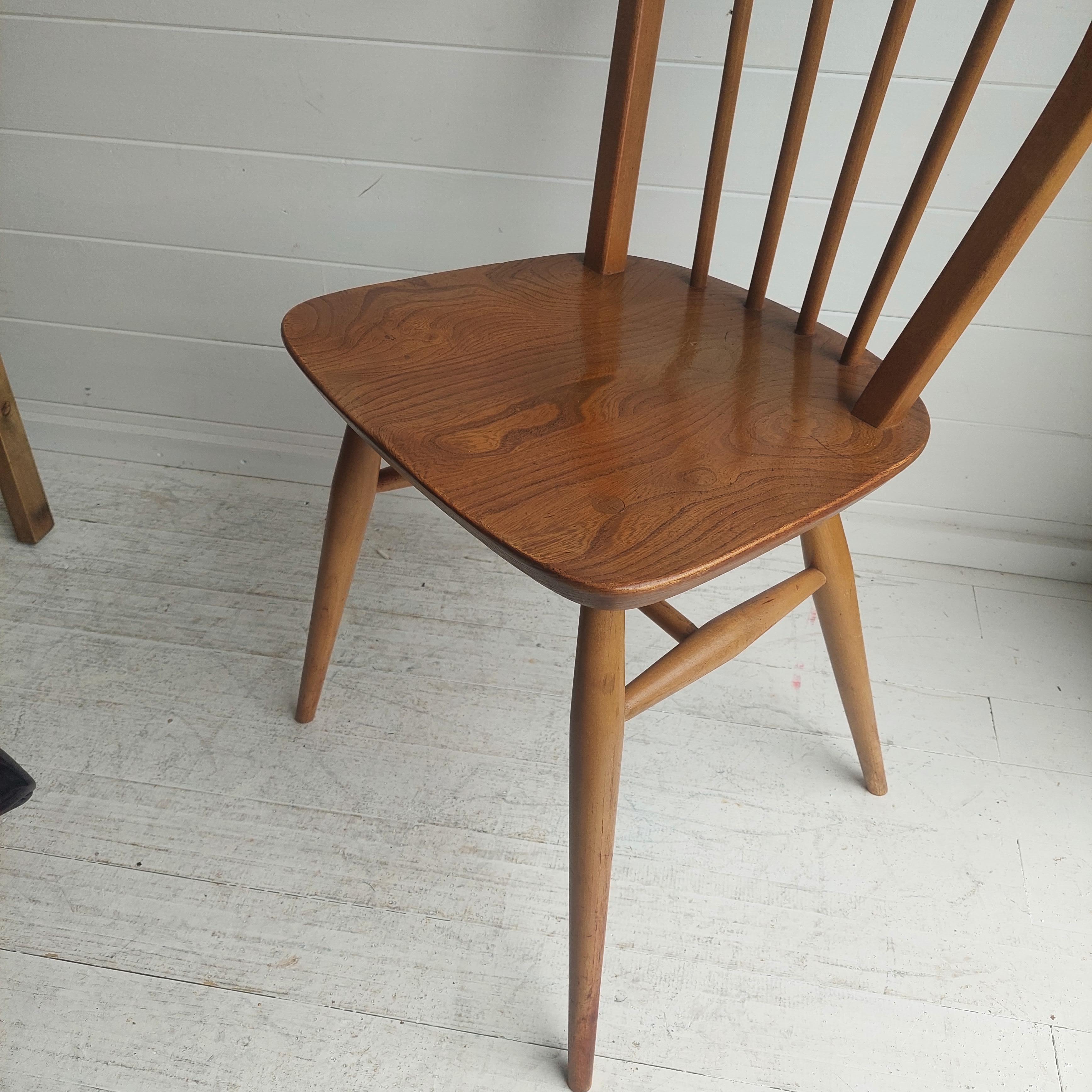 British Mid Century  Ercol  Hoop Backed Dining Chair Model 400, 1960's