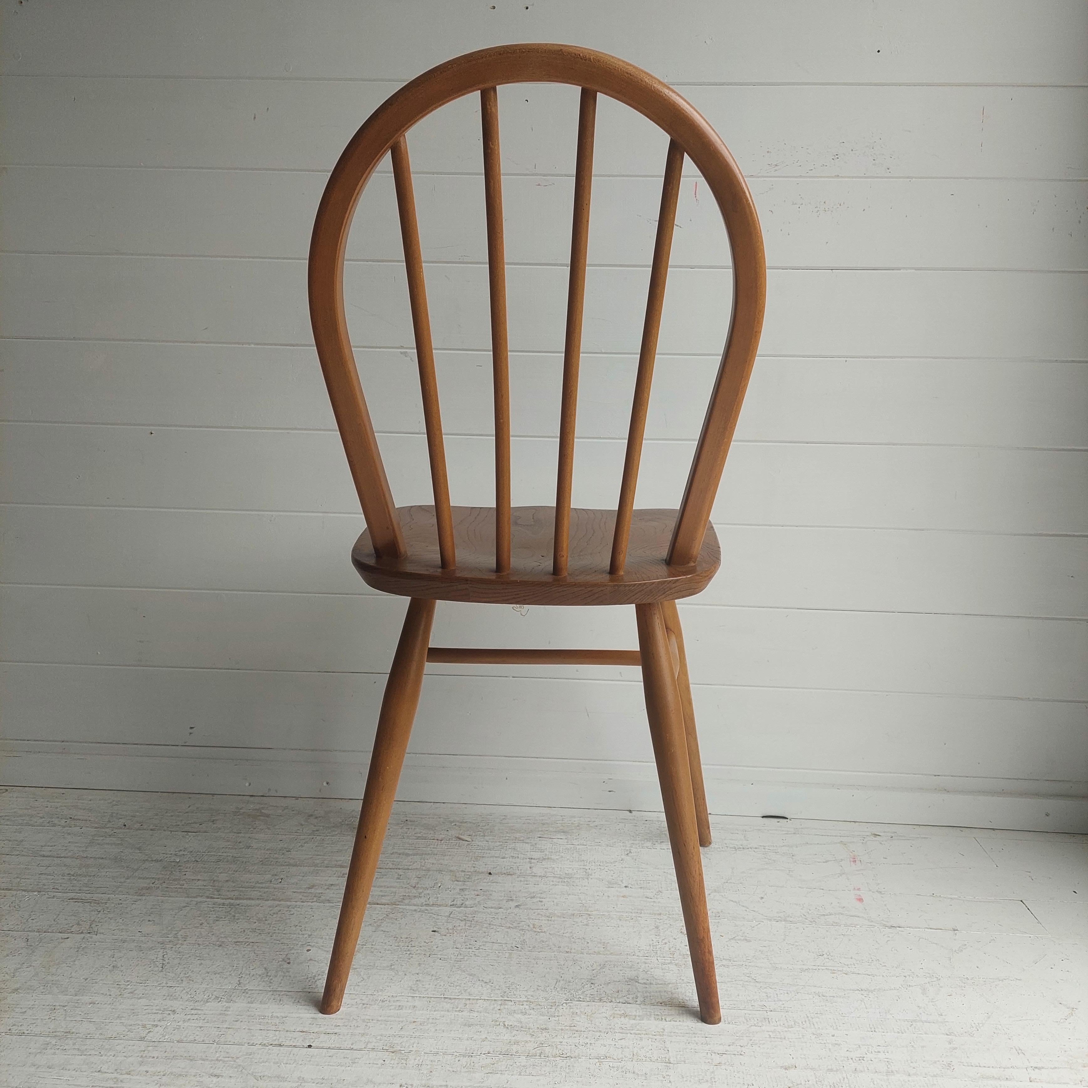 Mid Century  Ercol  Hoop Backed Dining Chair Model 400, 1960's 1