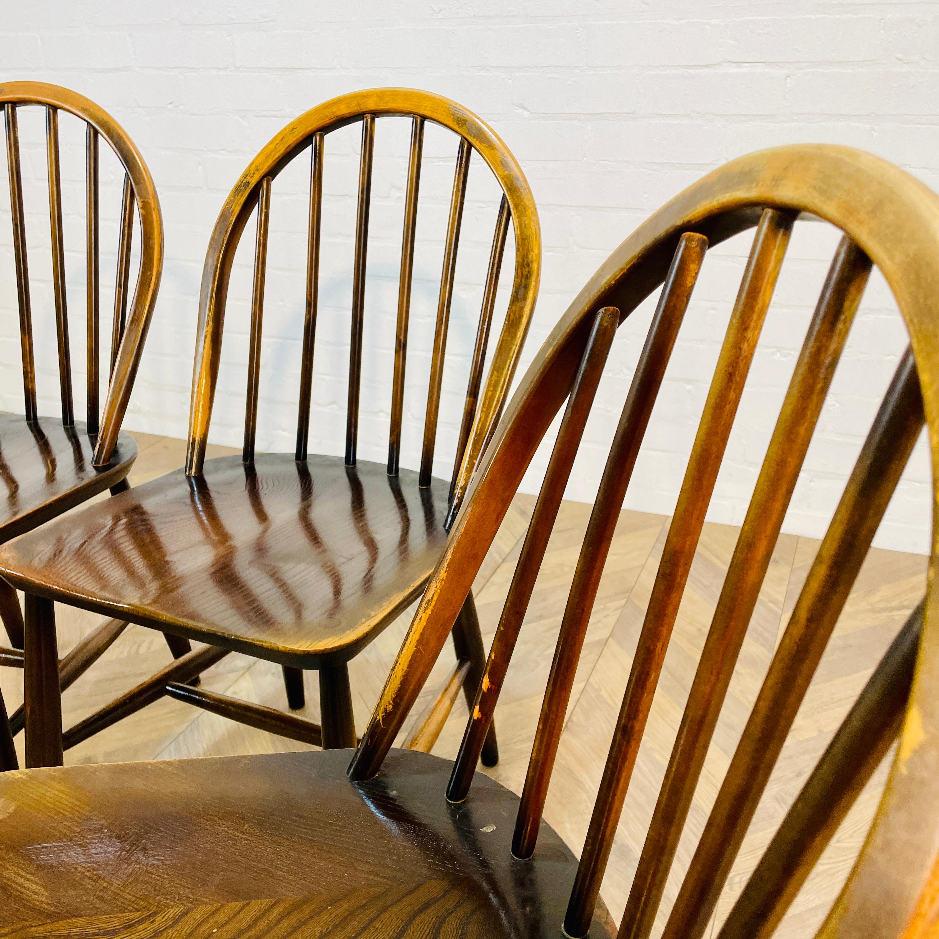 Mid-20th Century Mid Century Ercol Windsor Dining Chairs, 1960s, Set Of 6 (Including 2x Carvers)