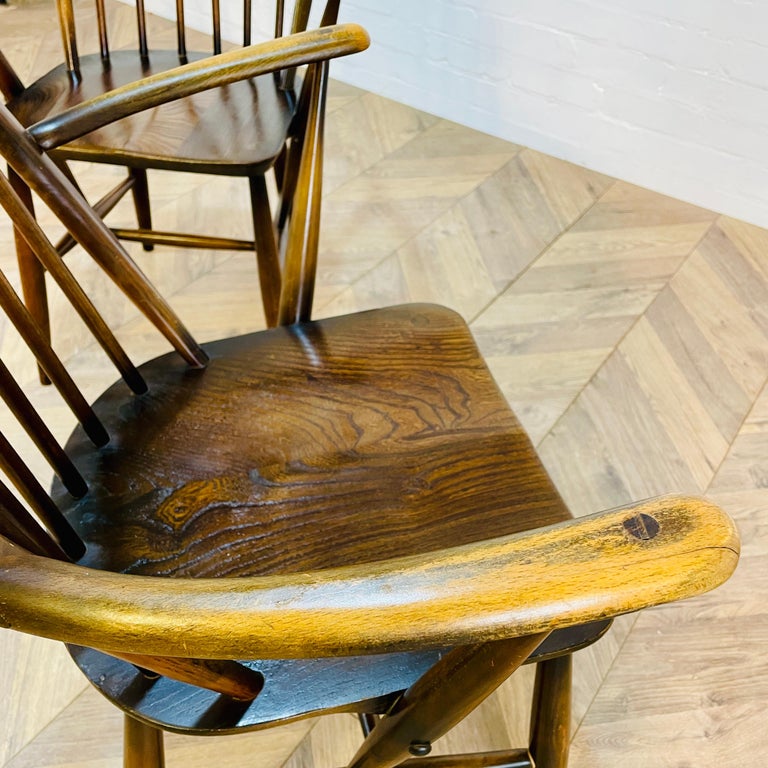 Mid Century Ercol Windsor Dining Chairs 1960s Set Of 6