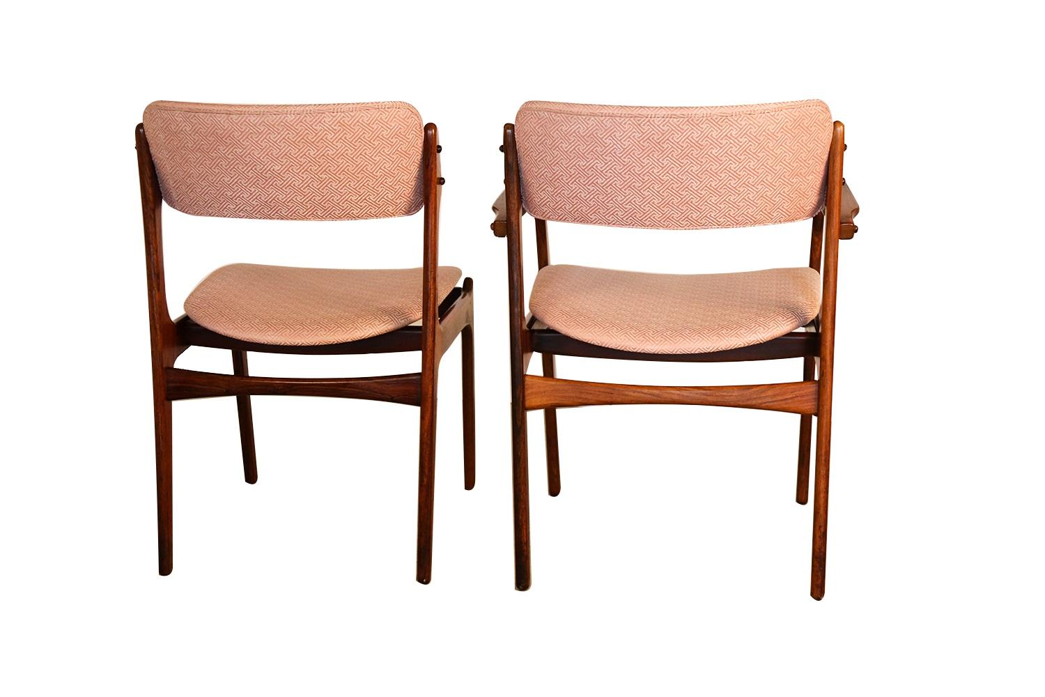 Midcentury Erik Buch for Oddense Maskinsnedkeri A/S Rosewood Dining Chairs 3