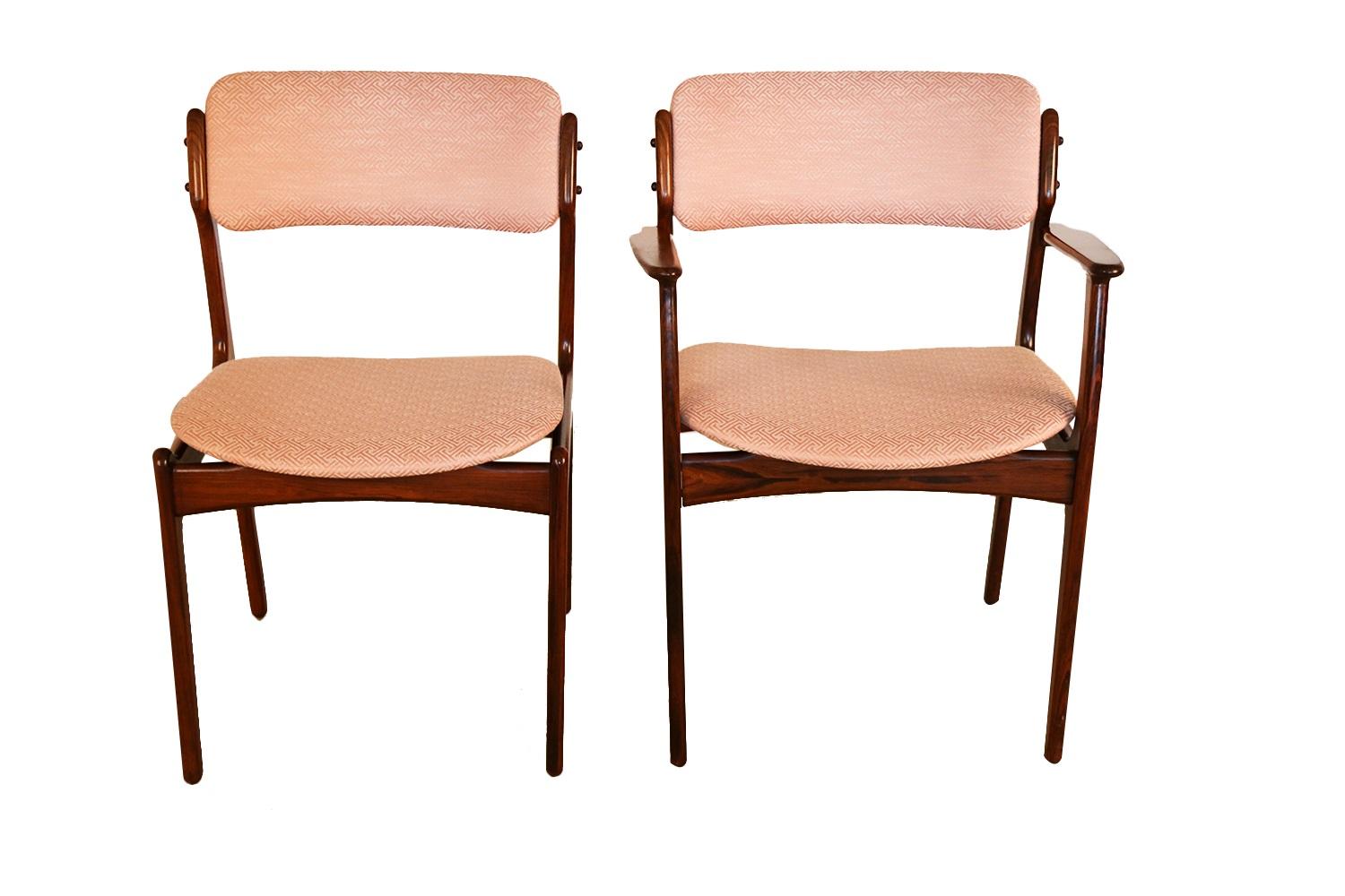 Danish Midcentury Erik Buch for Oddense Maskinsnedkeri A/S Rosewood Dining Chairs