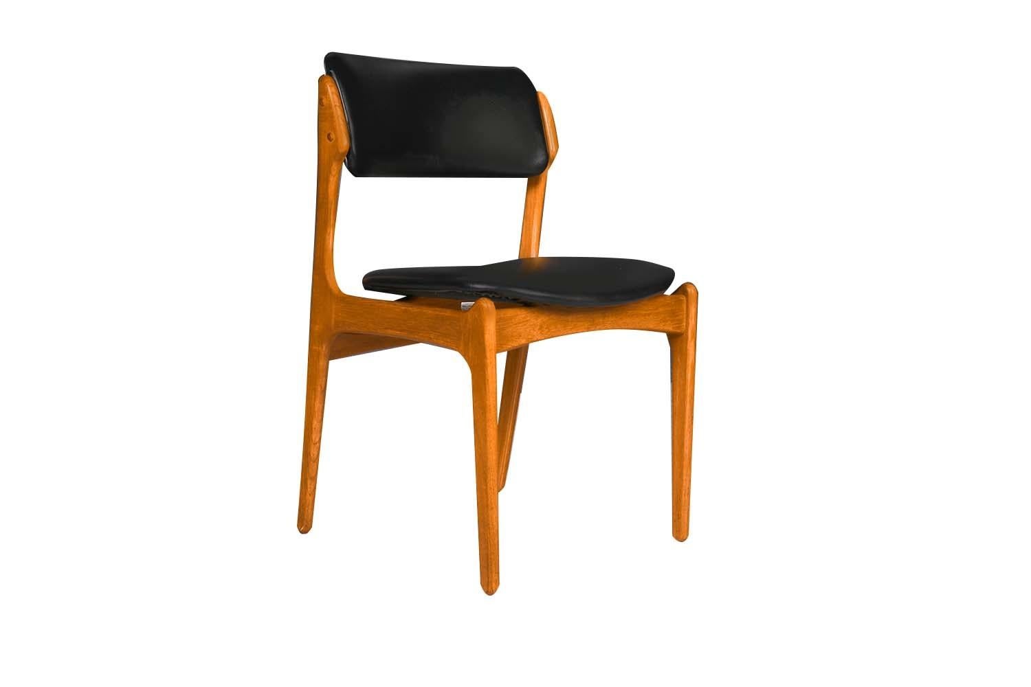 Upholstery Midcentury Erik Buch Model 49 Teak Dining Chairs Five