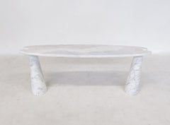 Midcentury Eros Console by Angelo Mangiarotti for Skipper, White Marble, 1980s