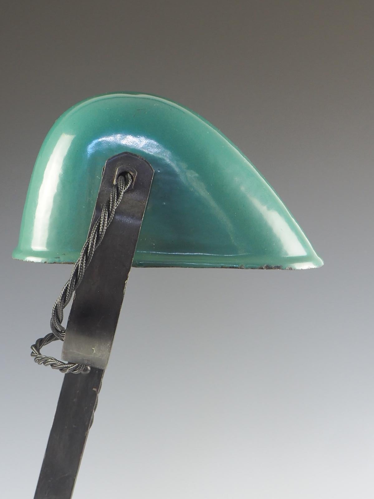 Enamel Mid Century Erpe Desk Lamp Belgium Vintage Industrial For Sale