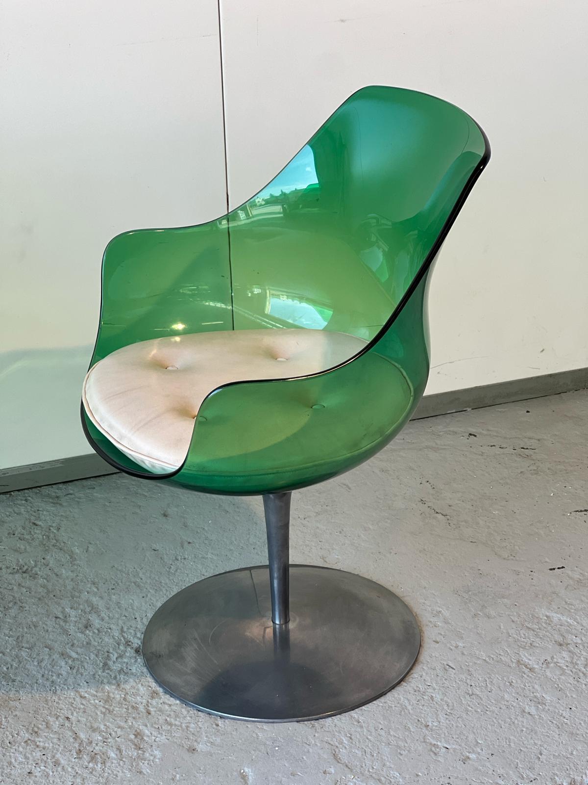 Italian Erwine and Estelle Laverne Champagne Chair, for Formes Nouvelles 1957