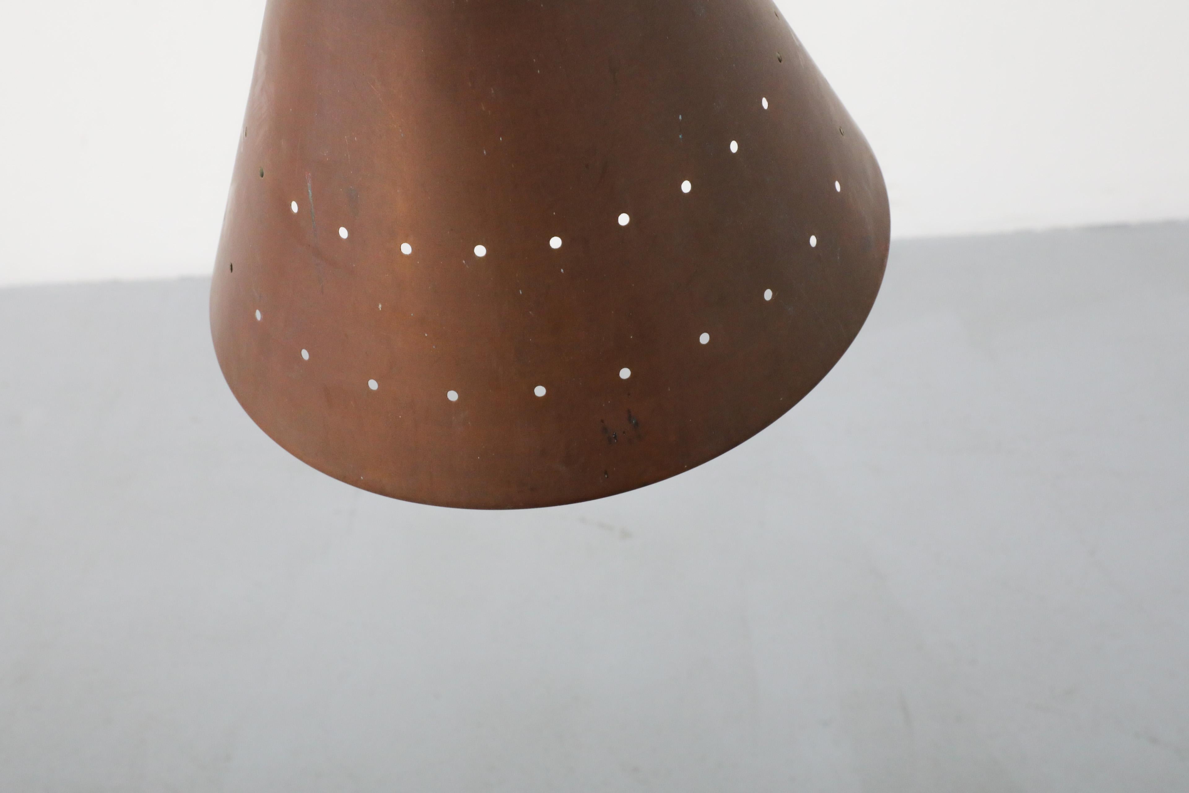Mid-Century E.S. Horn Aalestrup Attributed Copper Cone Ceiling Pendant Lights 7