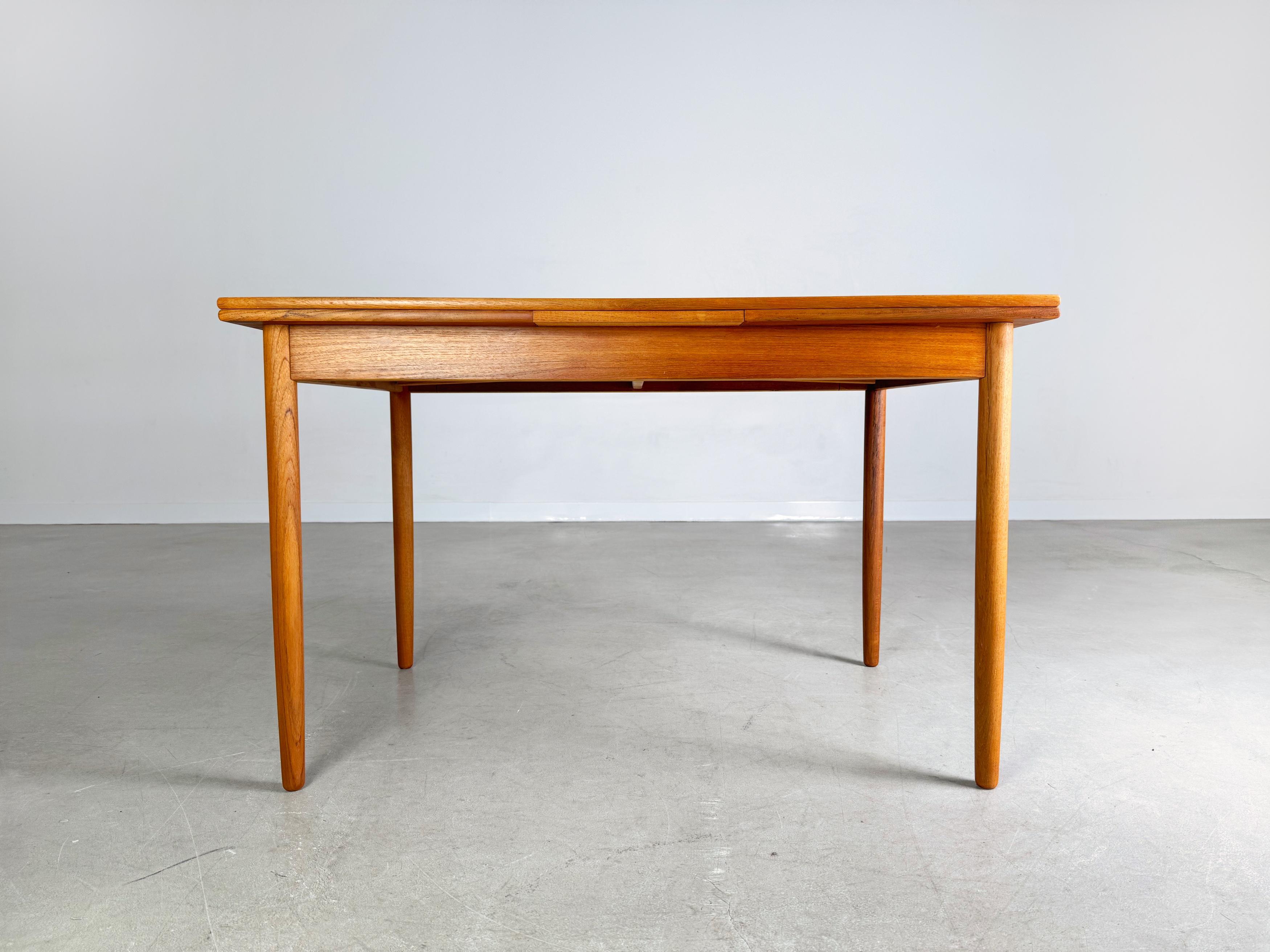 Mid Century Esstisch Teak ausziehbar 1960s Vintage Tisch in vendita 3