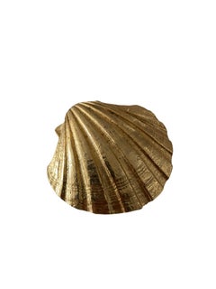 Mid-Century Estée Lauder Gold Plated Seashell Solid Perfume Trinket Box Casket