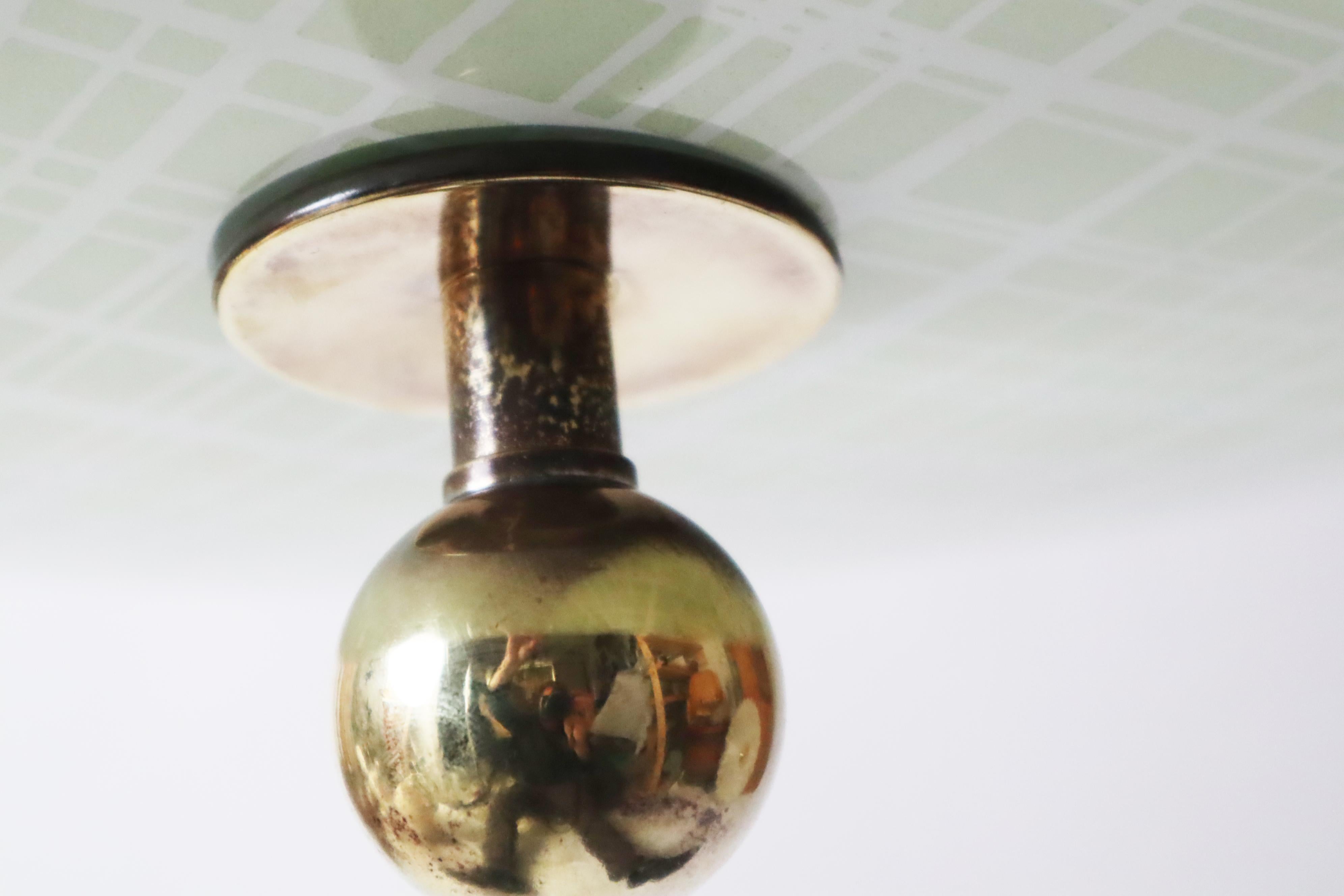 Mid-Century Pendelleuchte aus geätztem Glas, 1950er Jahre Deutschland im Angebot 12