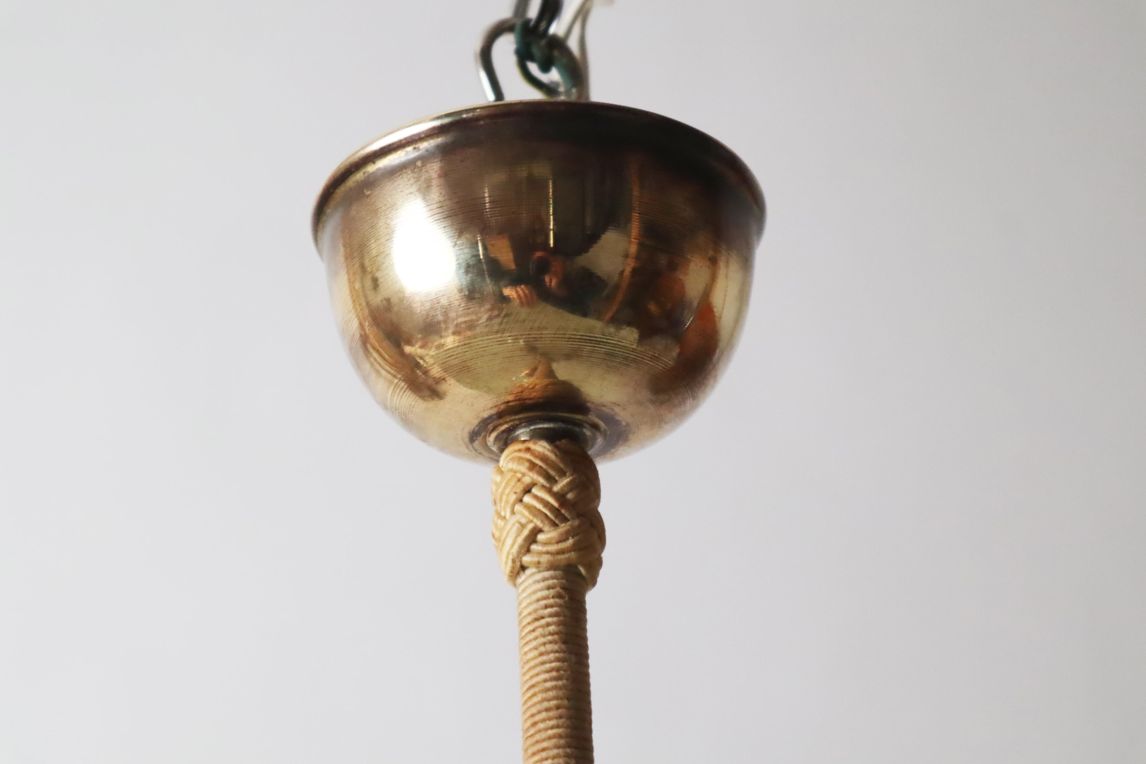 Mid-Century Pendelleuchte aus geätztem Glas, 1950er Jahre Deutschland im Angebot 13