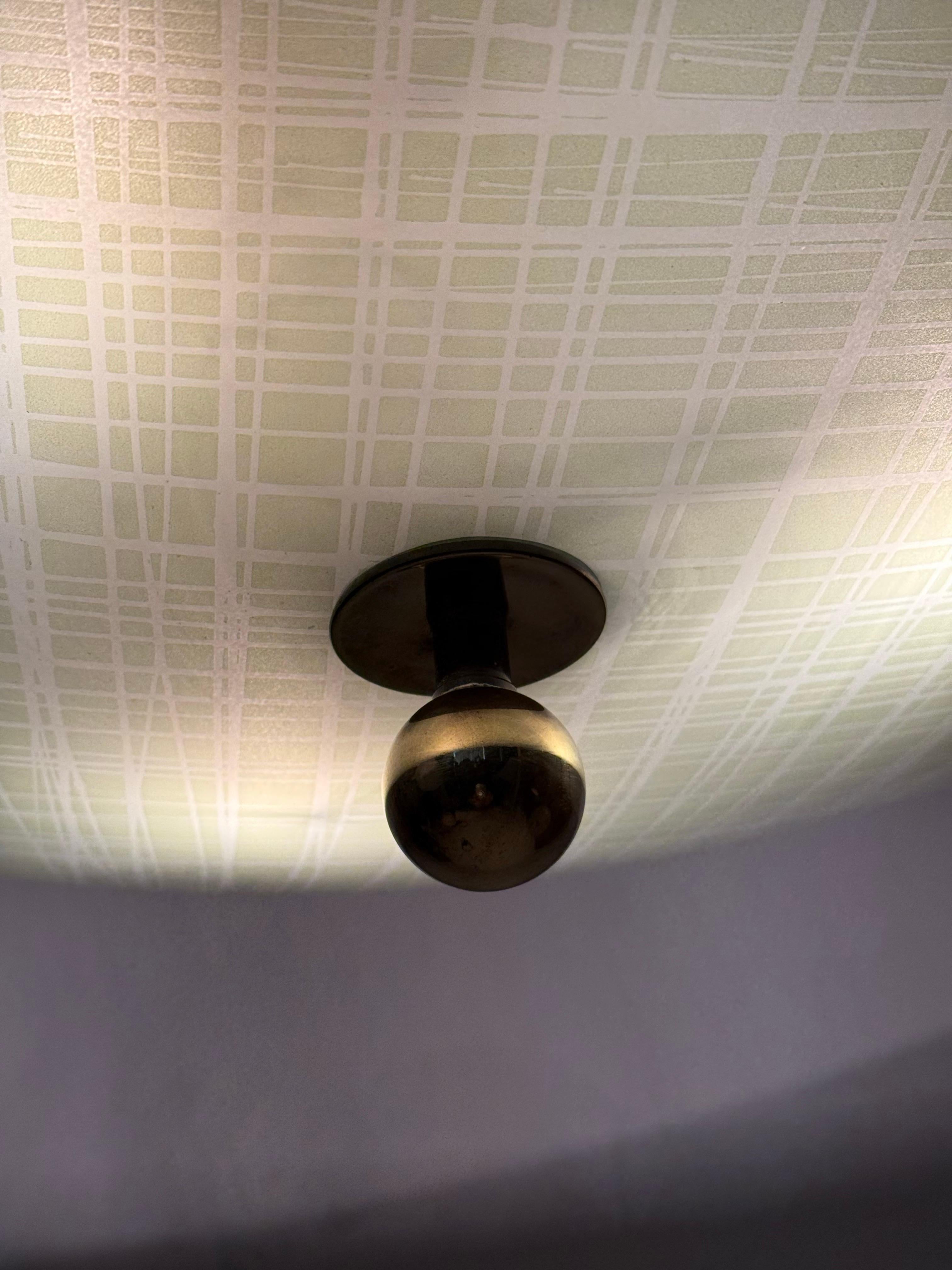 Mid-Century Pendelleuchte aus geätztem Glas, 1950er Jahre Deutschland (Moderne der Mitte des Jahrhunderts) im Angebot