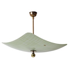 Mid-Century Etched Glass pendant Lamp, 1950s Germany