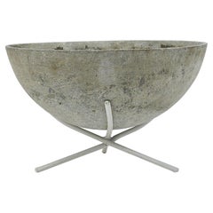 Mid-Century Eternit Concrete Bowl Planter, Tripod Base, Switzerland, 1950s