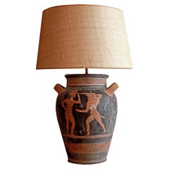 Antique Mid-century Etruscan Table Lamp