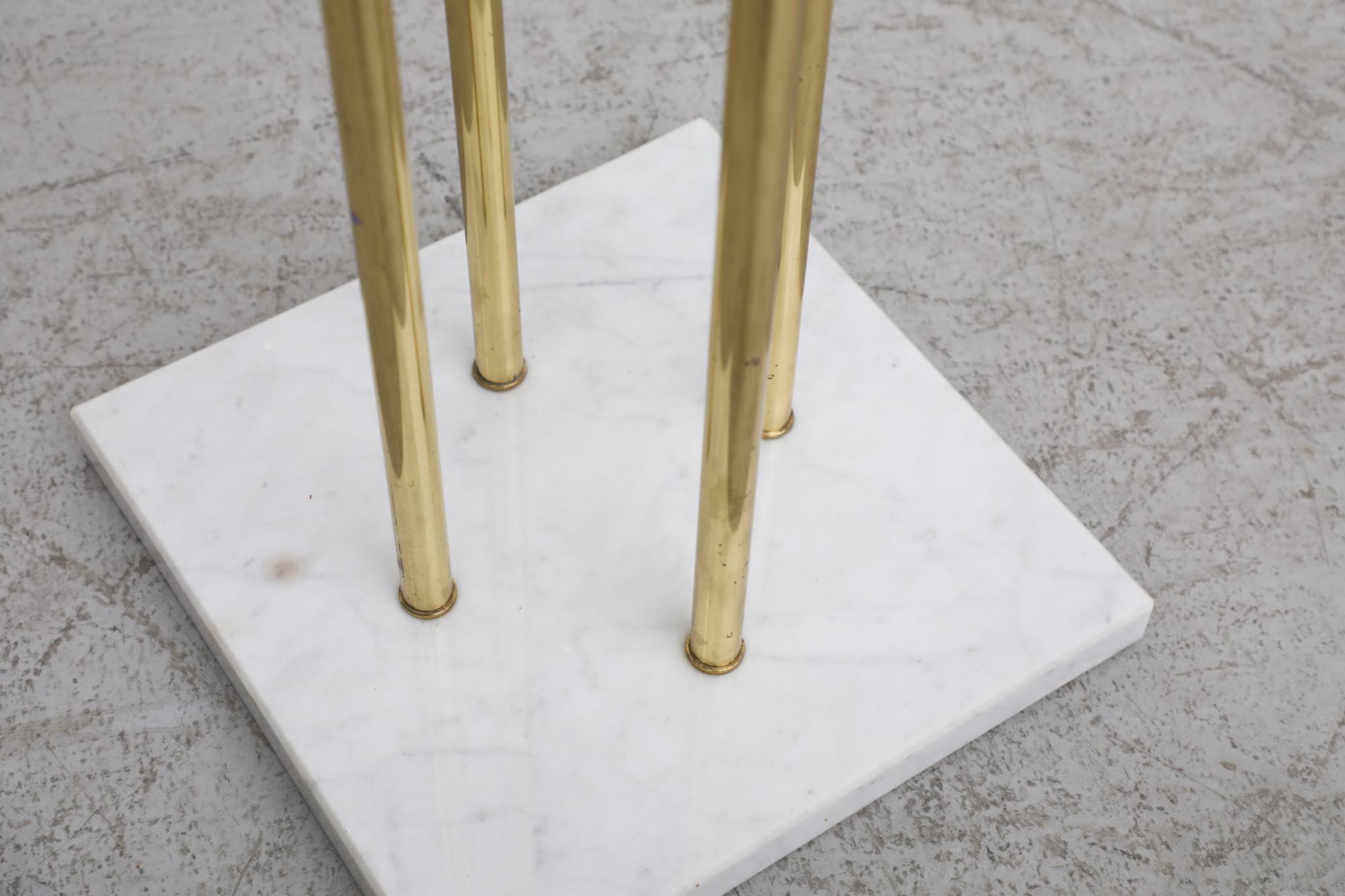 Mid-Century Ettore Sottsass Style Italian Brass and Marble Coat Tree For Sale 9
