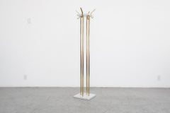 Mid-Century Ettore Sottsass Style Italian Brass and Marble Coat Tree