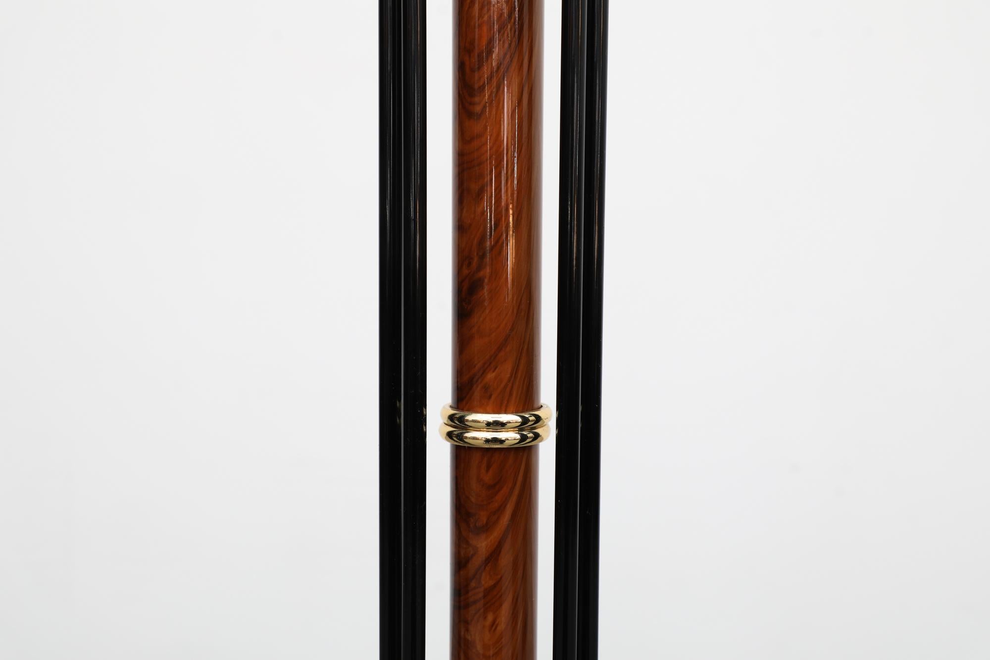 Midcentury Ettore Sottsass Style Italian Faux Burled Wood and Brass Coat Tree 6