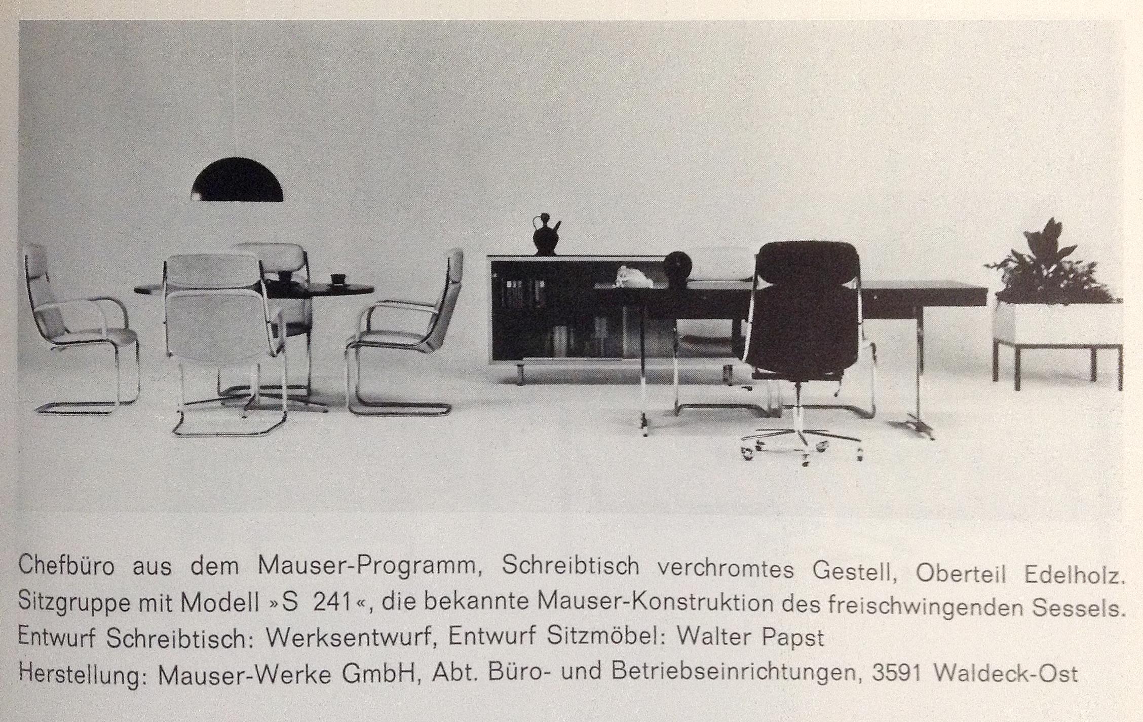 Mid-20th Century Mid-Century Executive Desk by Mauser-Werke Waldeck, Germany, 1960