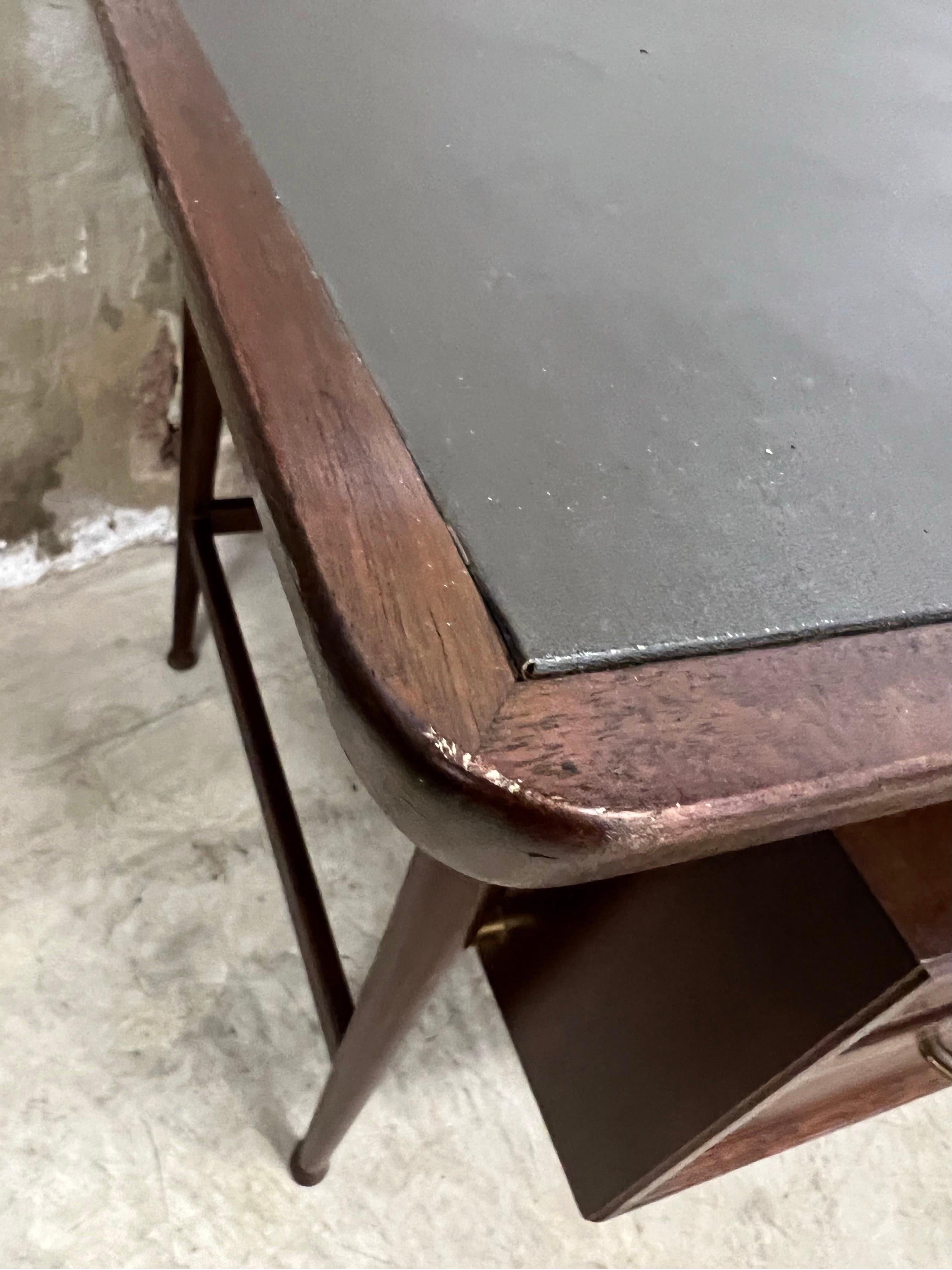 Mid-Century Executive Desk, Danish Design with Leather Top Inlay, Greeve 5