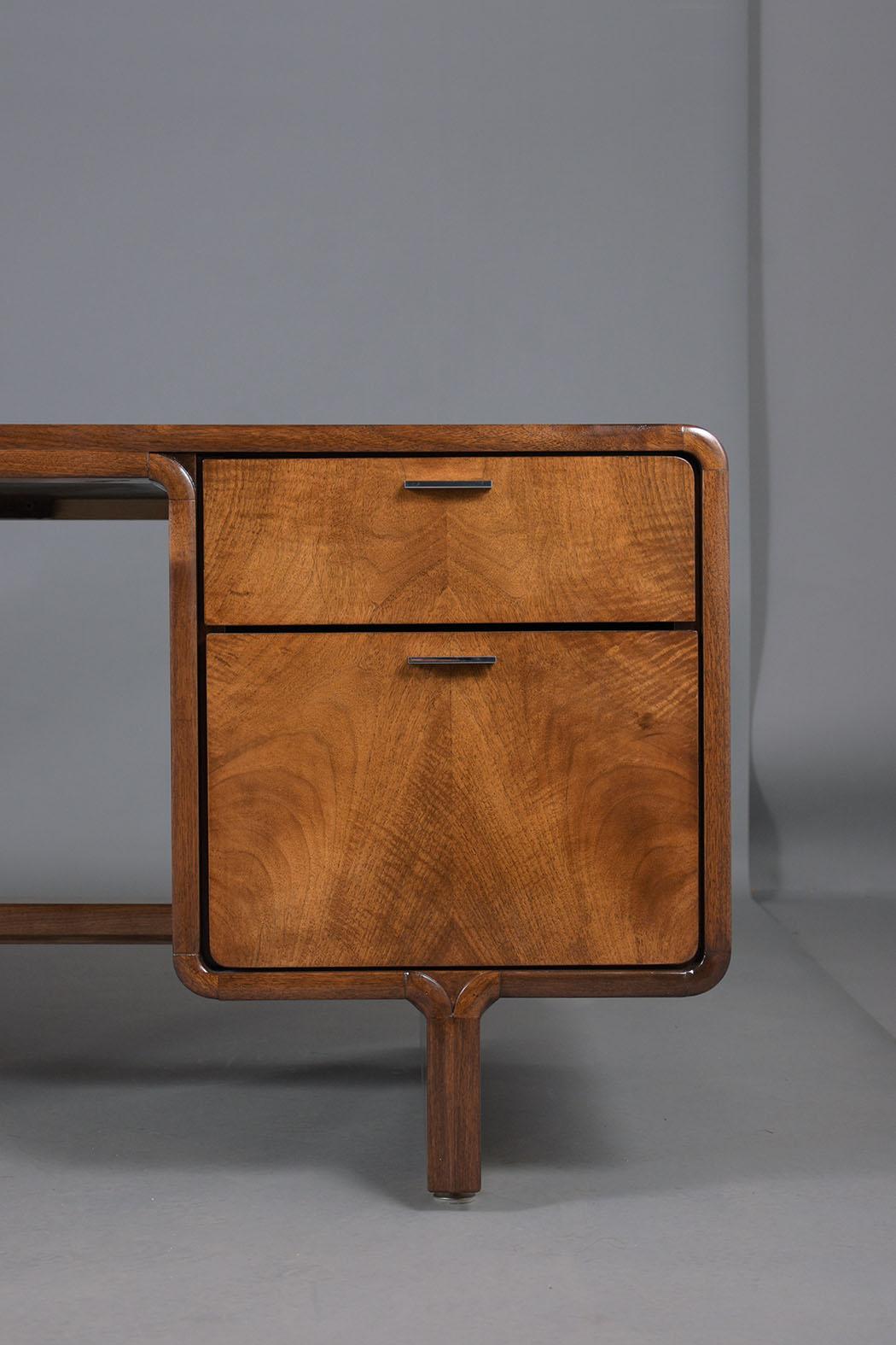 Carved Mid-Century Executive Desk