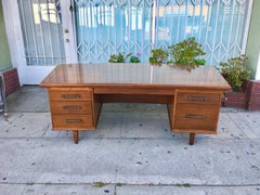 Midcentury Executive Walnut Desk by Monteverdi Young