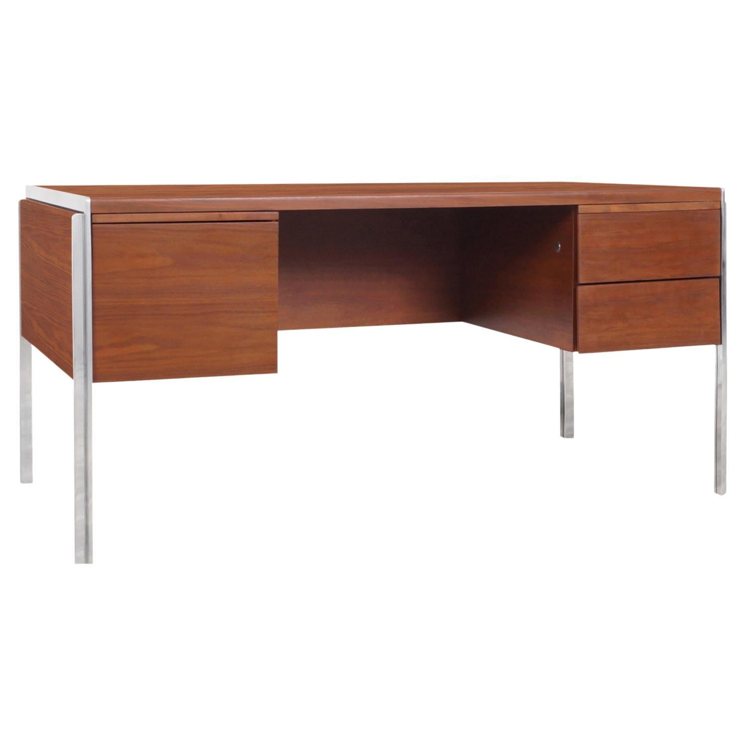 Mid Century Executive Walnut Desk by Stow Davis