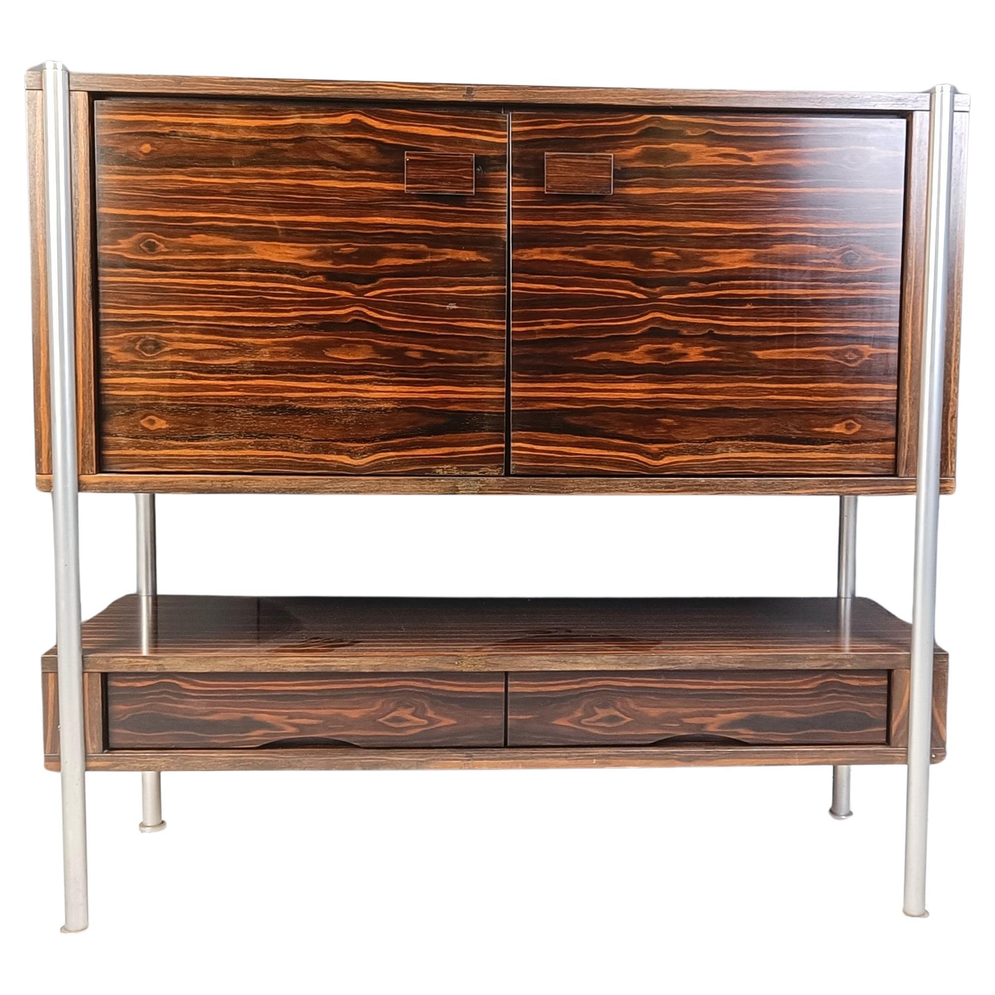 Barschrank aus exotischem Holz aus der Mitte des Jahrhunderts, 1960er Jahre