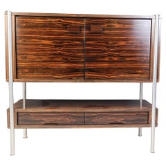 Barschrank aus exotischem Holz aus der Mitte des Jahrhunderts, 1960er Jahre