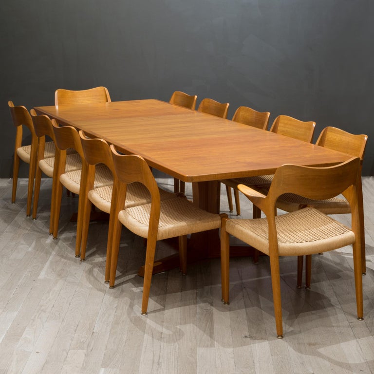 Midcentury Expandable Gudme Mobelfabrik Gudme Solid Teak Dining Table