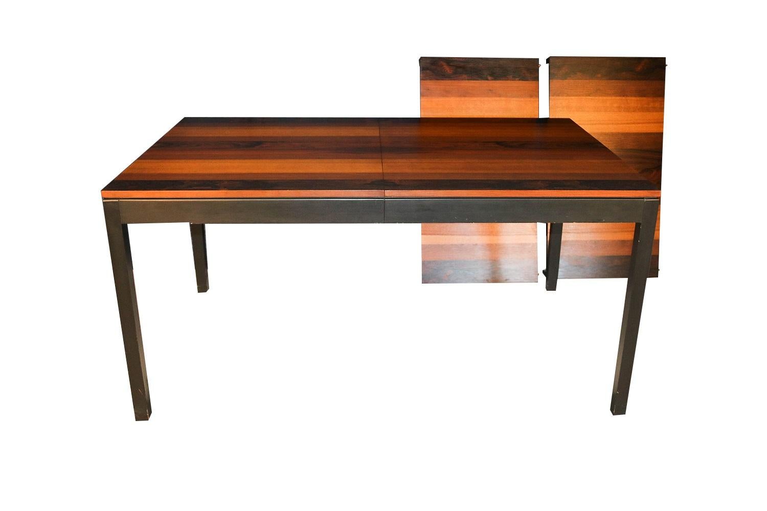 Blackened Midcentury Expandable Milo Baughman Dining Table for Directional For Sale
