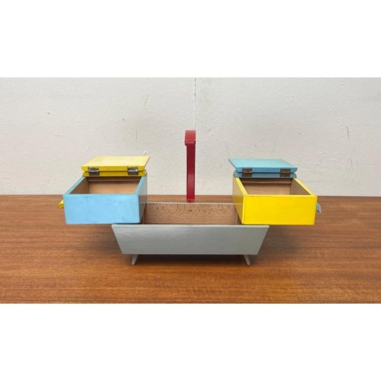Mid-Century Expandable Sewing Tool Box, 1960s For Sale 4