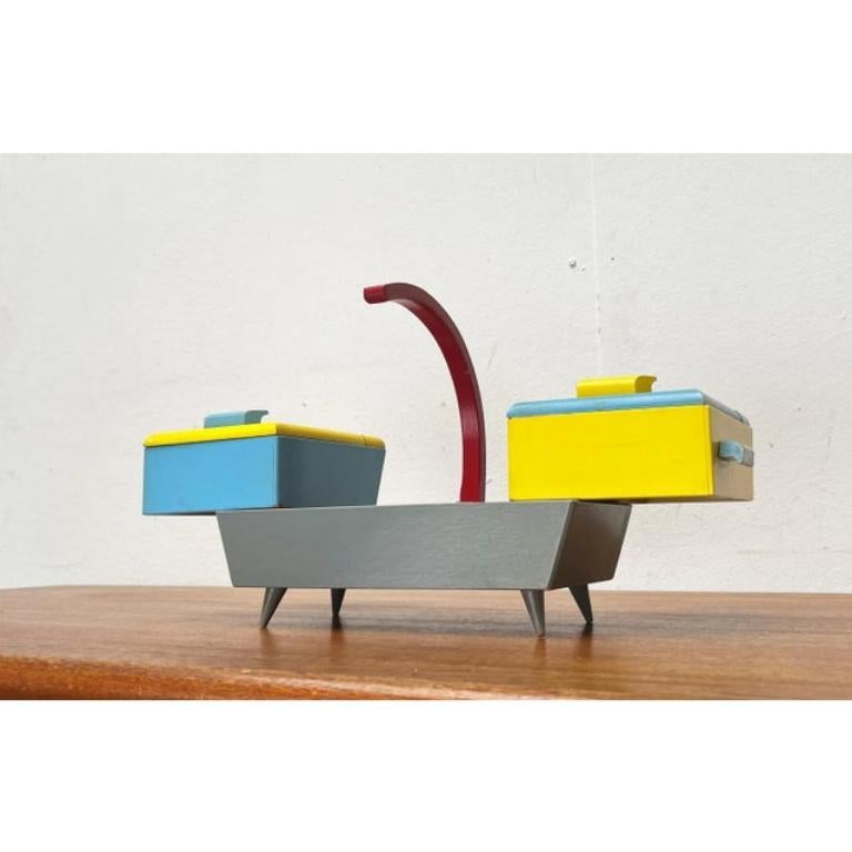 Mid-Century Expandable Sewing Tool Box, 1960s, in Very Good conditions. Designed 1960 to 1969.

Additional information:
Materials: Wood
Color: Blue
Styles: Mid-Century Modern
Item Type: Vintage, Antique or Pre-owned
Dimensions: 11.81ʺW × 6.69ʺD ×