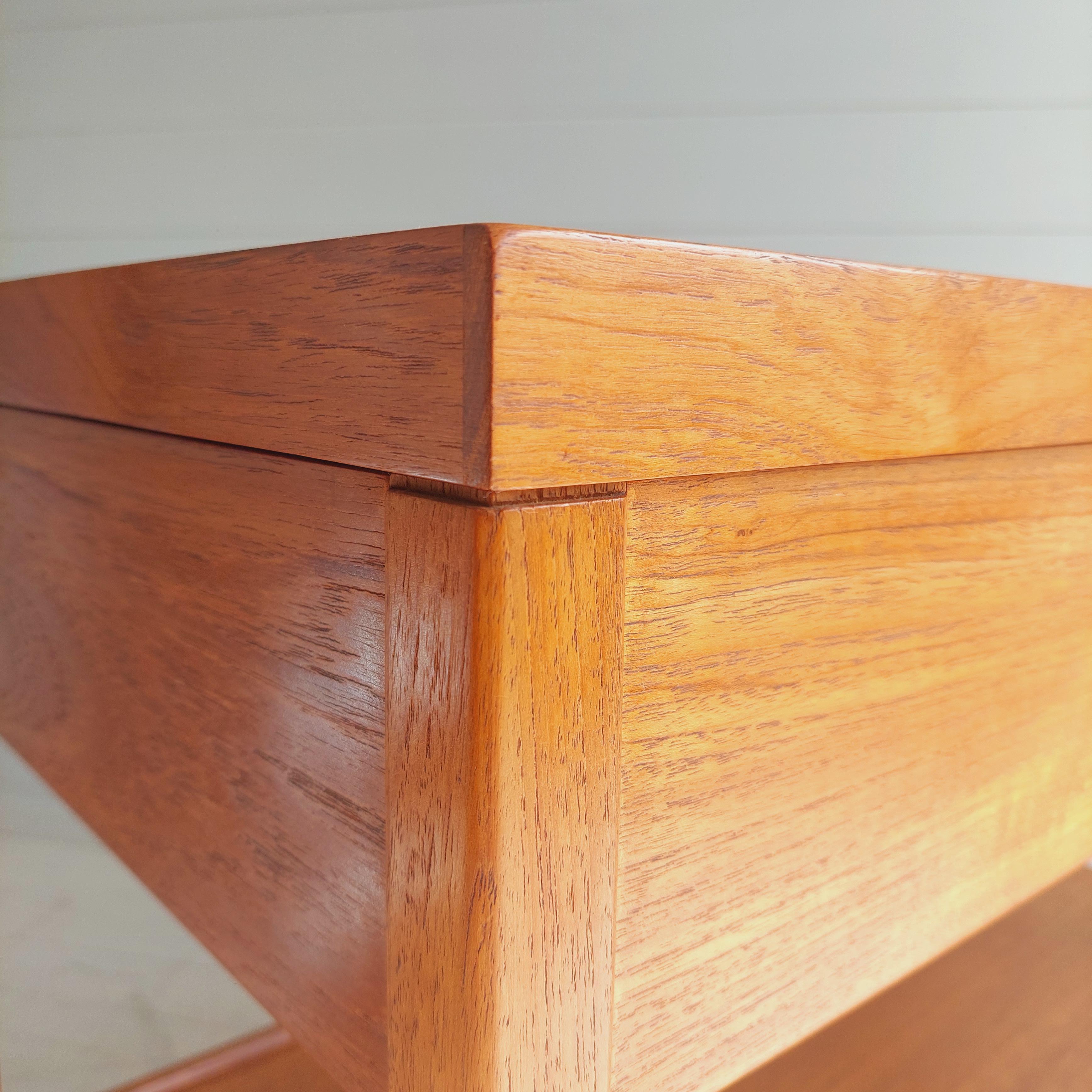 Midcentury Expandable Teak Bar Cart Trolley Kurt Ostervig Danish Style 70s 1