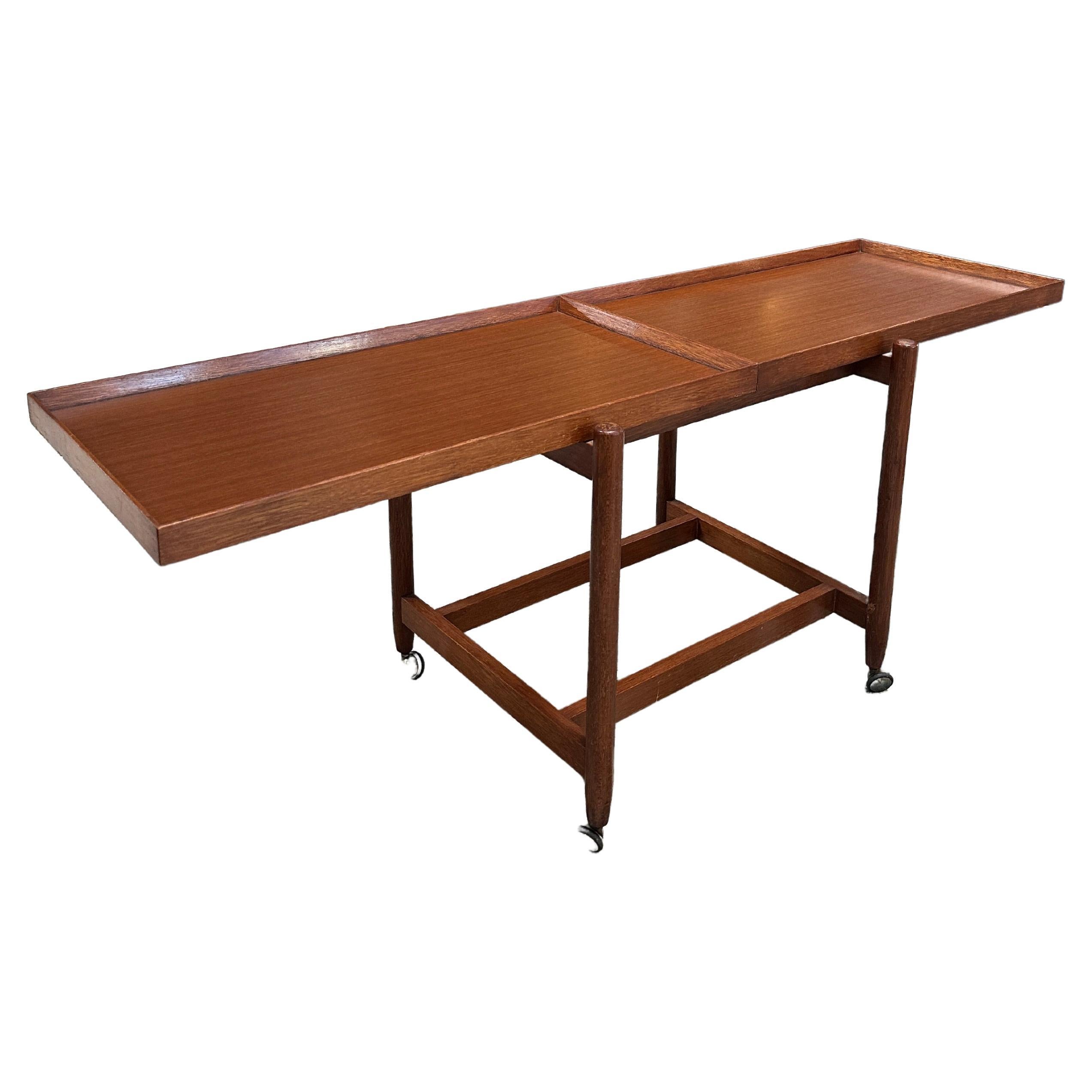 Table basse italienne extensible en bois du milieu du siècle, années 1980 en vente