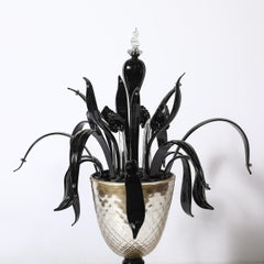Mid-Century Expansive Leaf Form Handblown Murano Glass & 24kt Gold Fleck Uplight