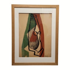 Mid-Century "Expedition to Egypt" Ink on Paper by French Artist Reynold H. Arnou