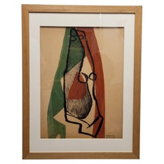 Mid-Century "Expedition to Egypt" Ink on Paper by French Artist Reynold H. Arnou