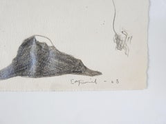 Mid-Century Expressionist Bull Drawing