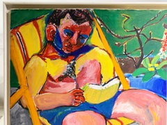 Mid-Century Expressionist Figurative Painting, Signed "Bastide"