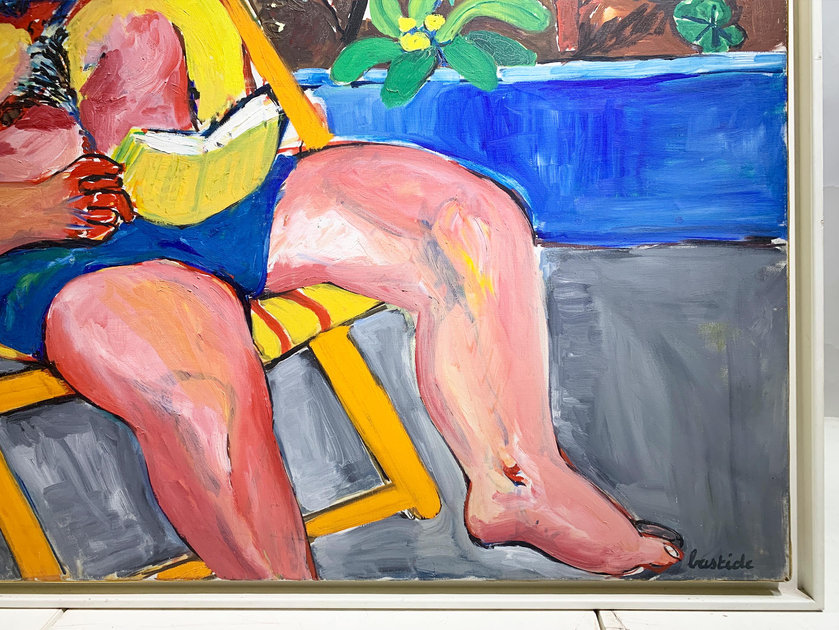 Expressionistisches figuratives Gemälde aus der Mitte des Jahrhunderts, signiert 