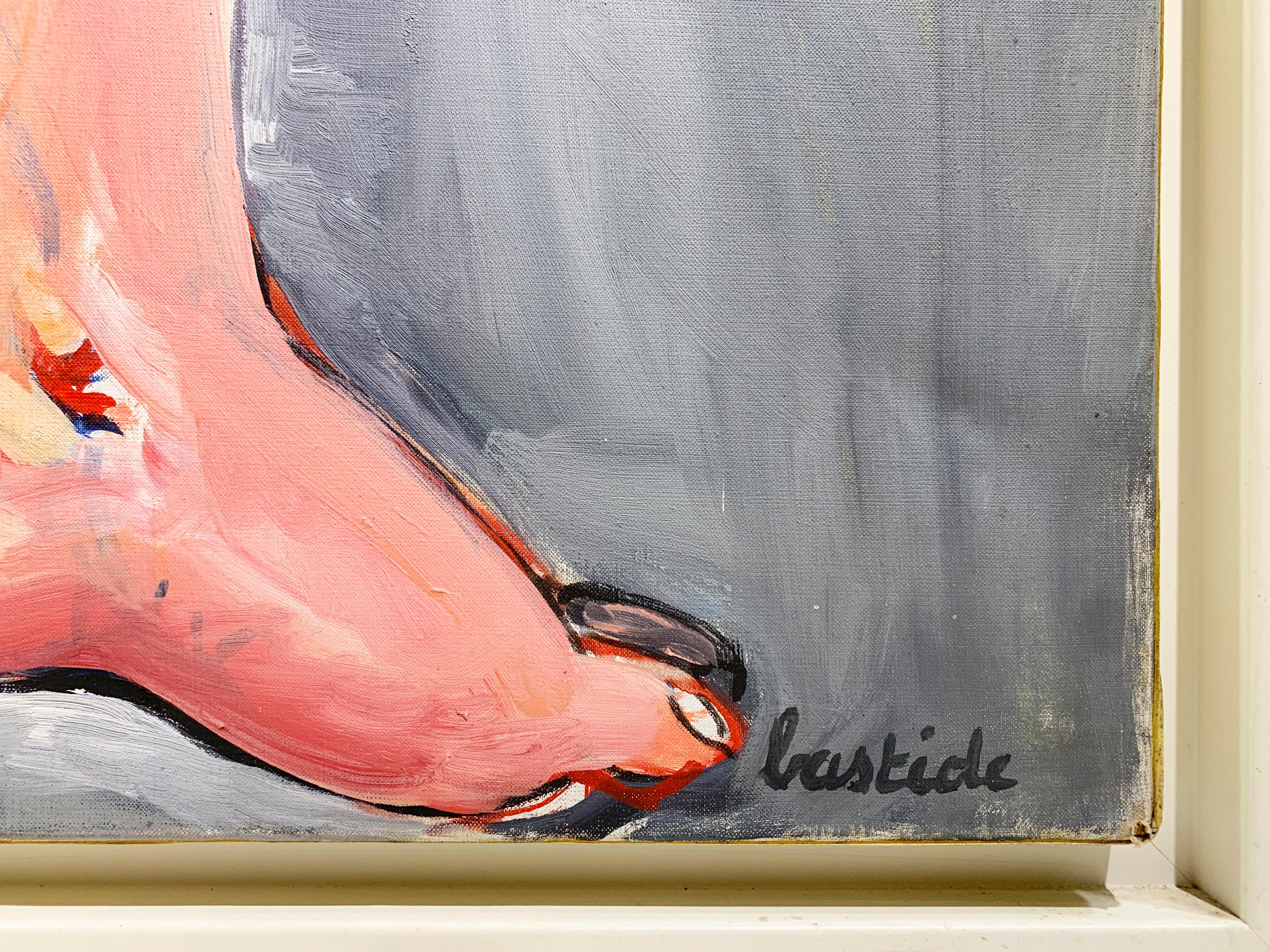 Expressionistisches figuratives Gemälde aus der Mitte des Jahrhunderts, signiert 