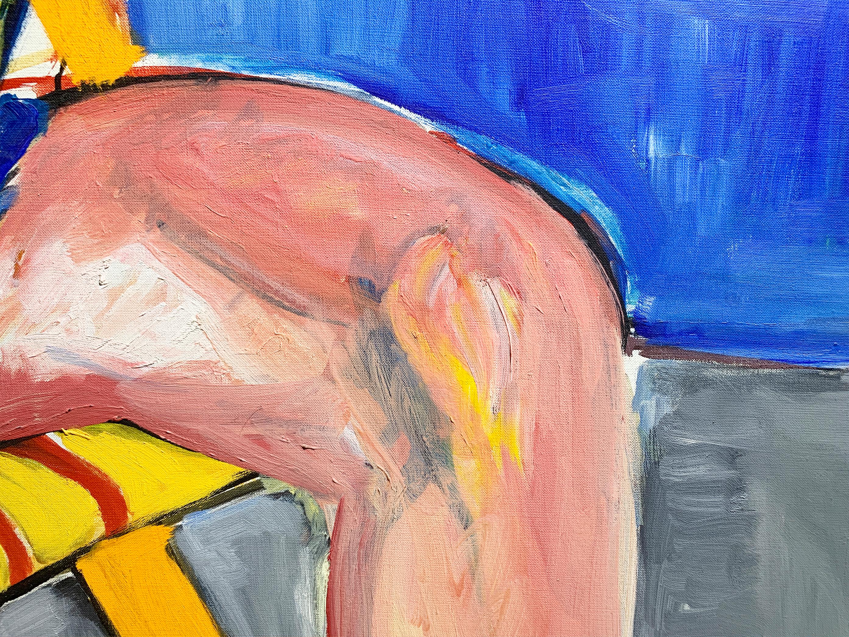 Expressionistisches figuratives Gemälde aus der Mitte des Jahrhunderts, signiert 