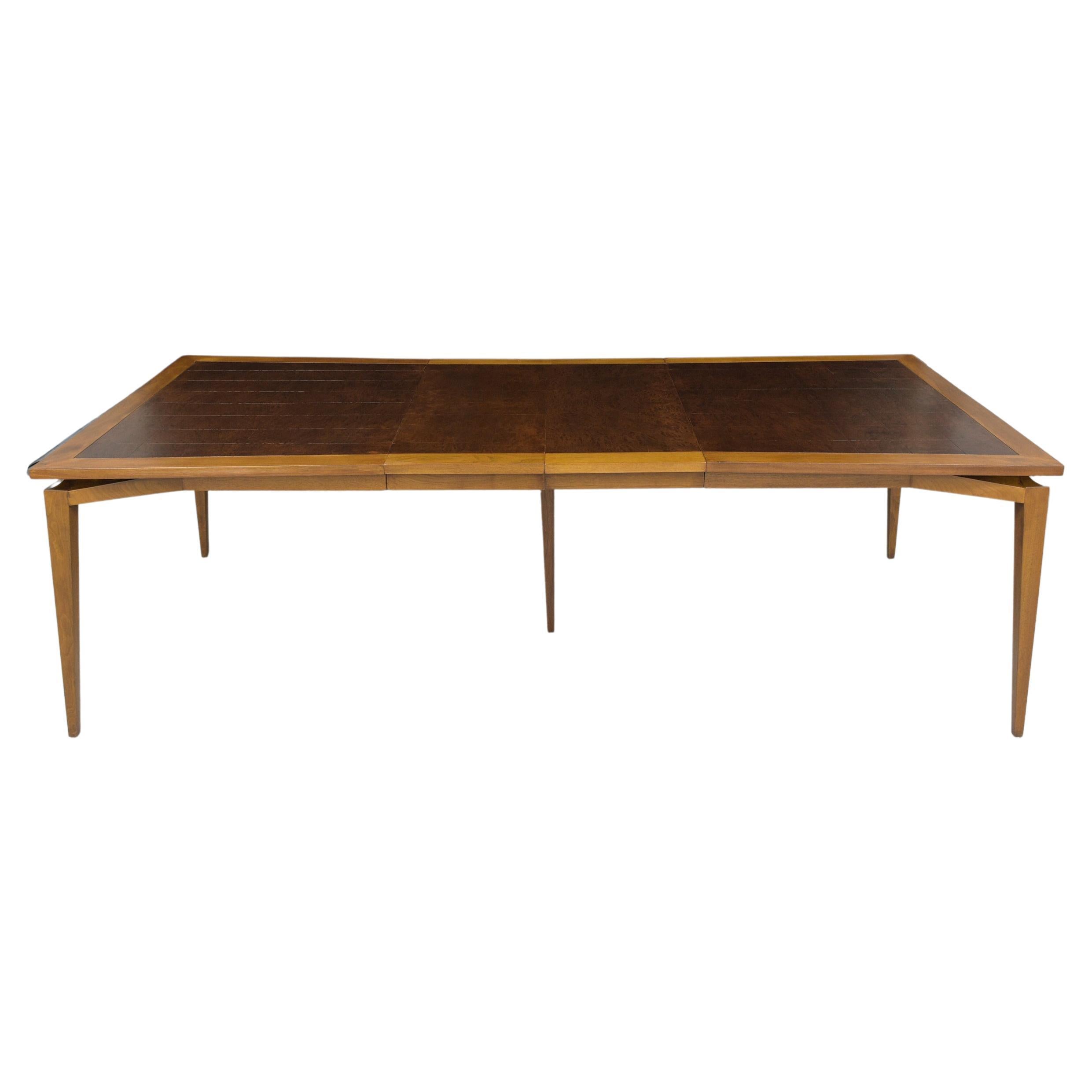 Mid-Century Modern Extendable Walnut Dining Table: Timeless Elegance & Utility For Sale