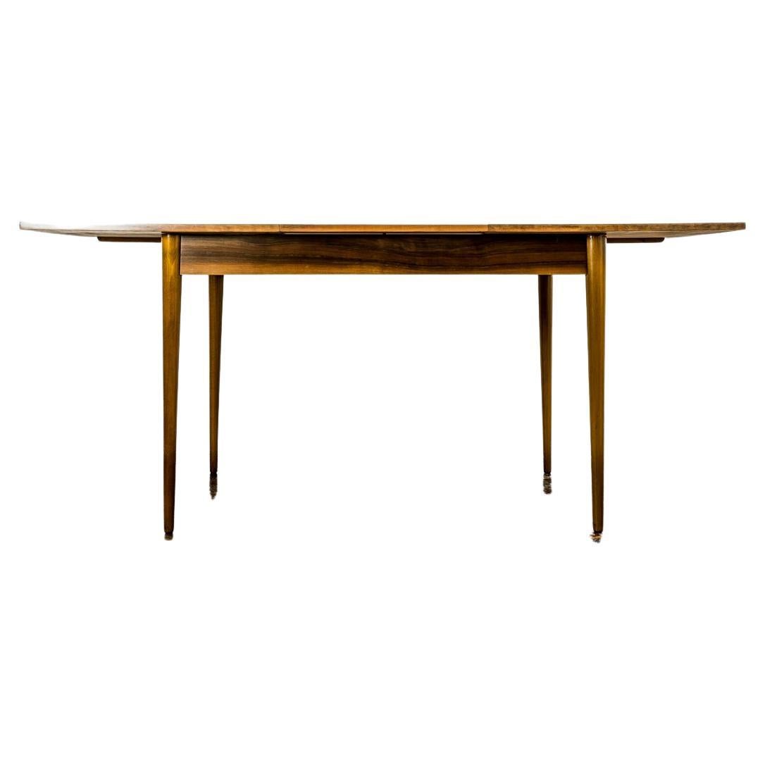 1960s MidCentury Expandable Round Walnut Dining Table at 1stDibs mid