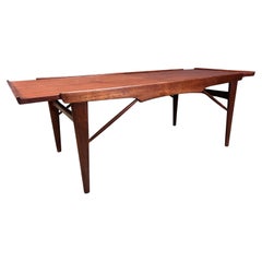 Mesa de centro extensible de teca de mediados de siglo, años 60