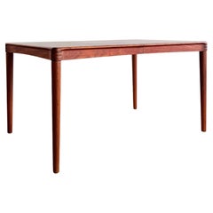 Tavolo da pranzo allungabile in teak di metà secolo, design danese di H. W. A. Klein per Bramin