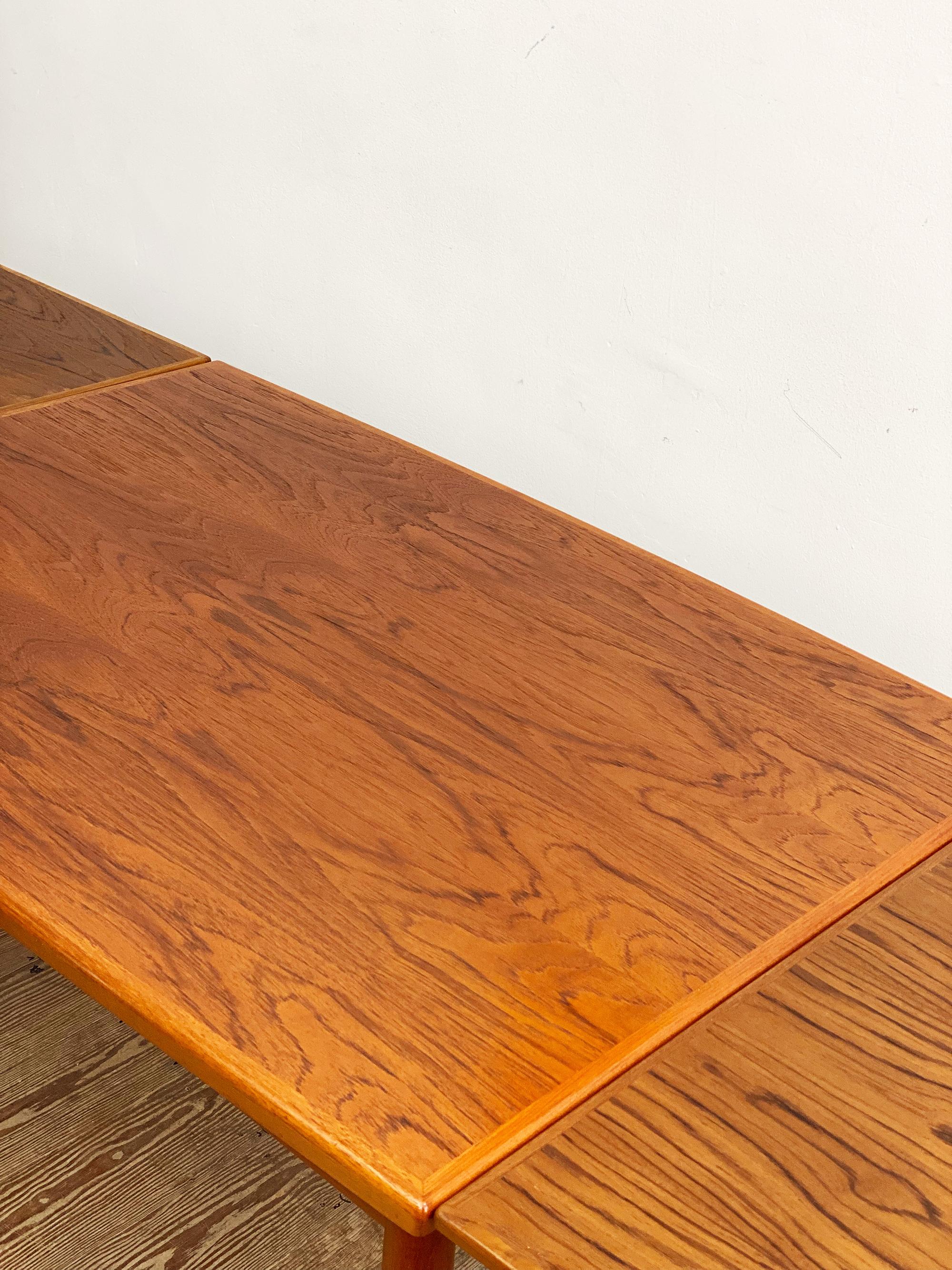 Mid-Century Extendable Teak Dining Table, Grete Jalk, Glostrup, Denmark, 1950s For Sale 7