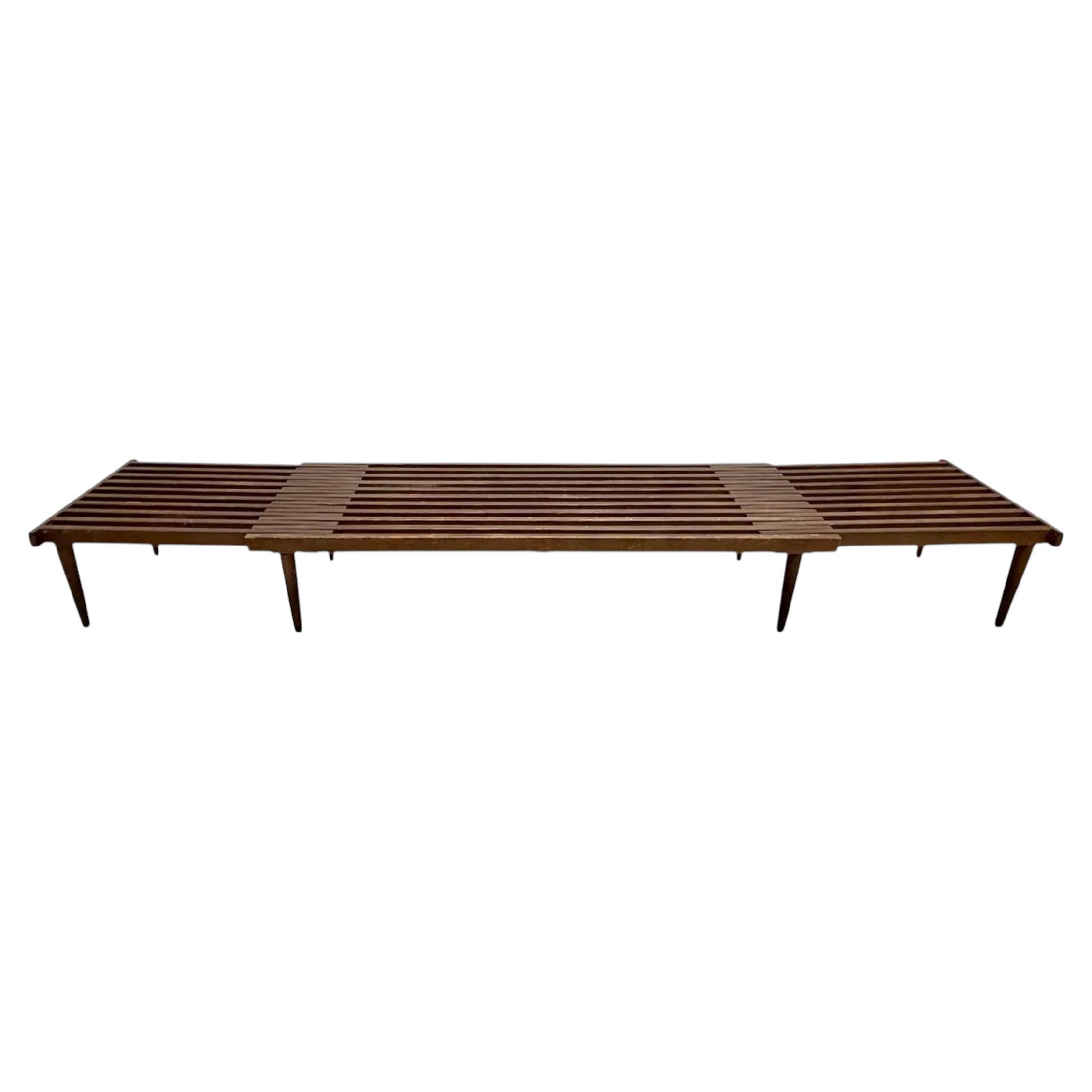 Mid-Century Extending Slat Bench