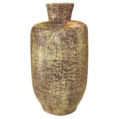 Extra große braun/gelbe Vase aus der Mitte des Jahrhunderts, Frankreich, 1960er Jahre